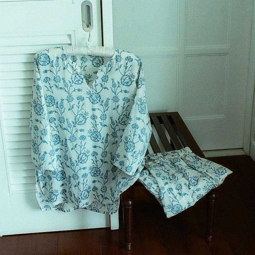 【sumiere】Sage pyjamas / Egyptian pomegranate