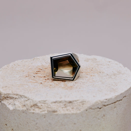 1476 Bi-color Smoky Quartz | One of a Kind Mibu Black Ring