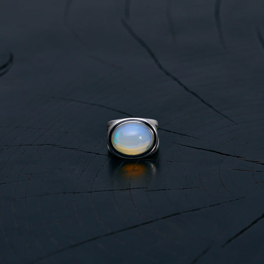 1480 Opal | One of a Kind Mibu Black Ring