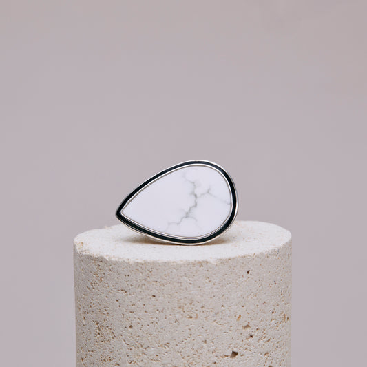 1486 Howlite | One of a Kind Mibu Black Ring