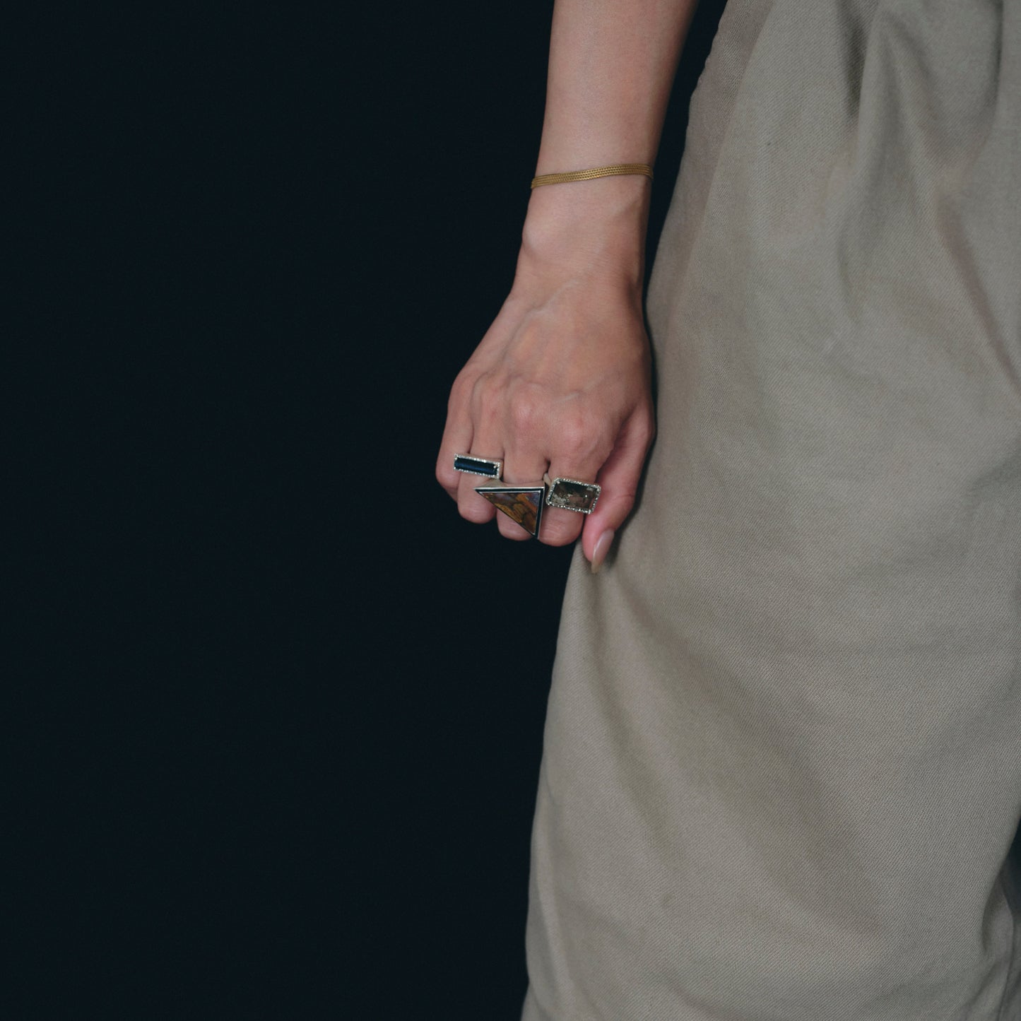 2040 Crystallized Agate | One of a Kind Mib Black Ring