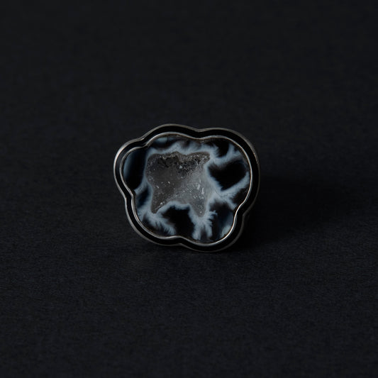 2040 Crystallized Agate | One of a Kind Mib Black Ring