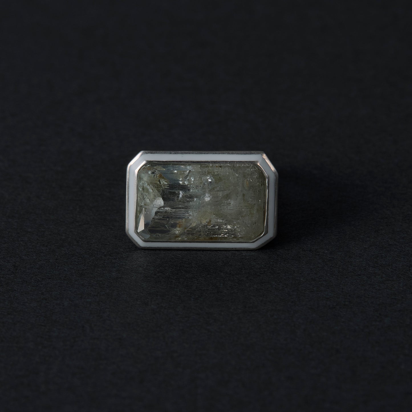 2048 Aquamarine | One of a Kind Mibu White Ring