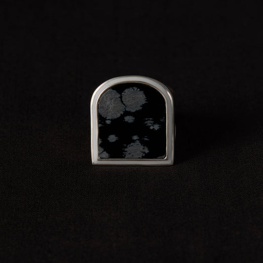 2051 Snowflake Obsidian | One of a Kind Mibu White Ring