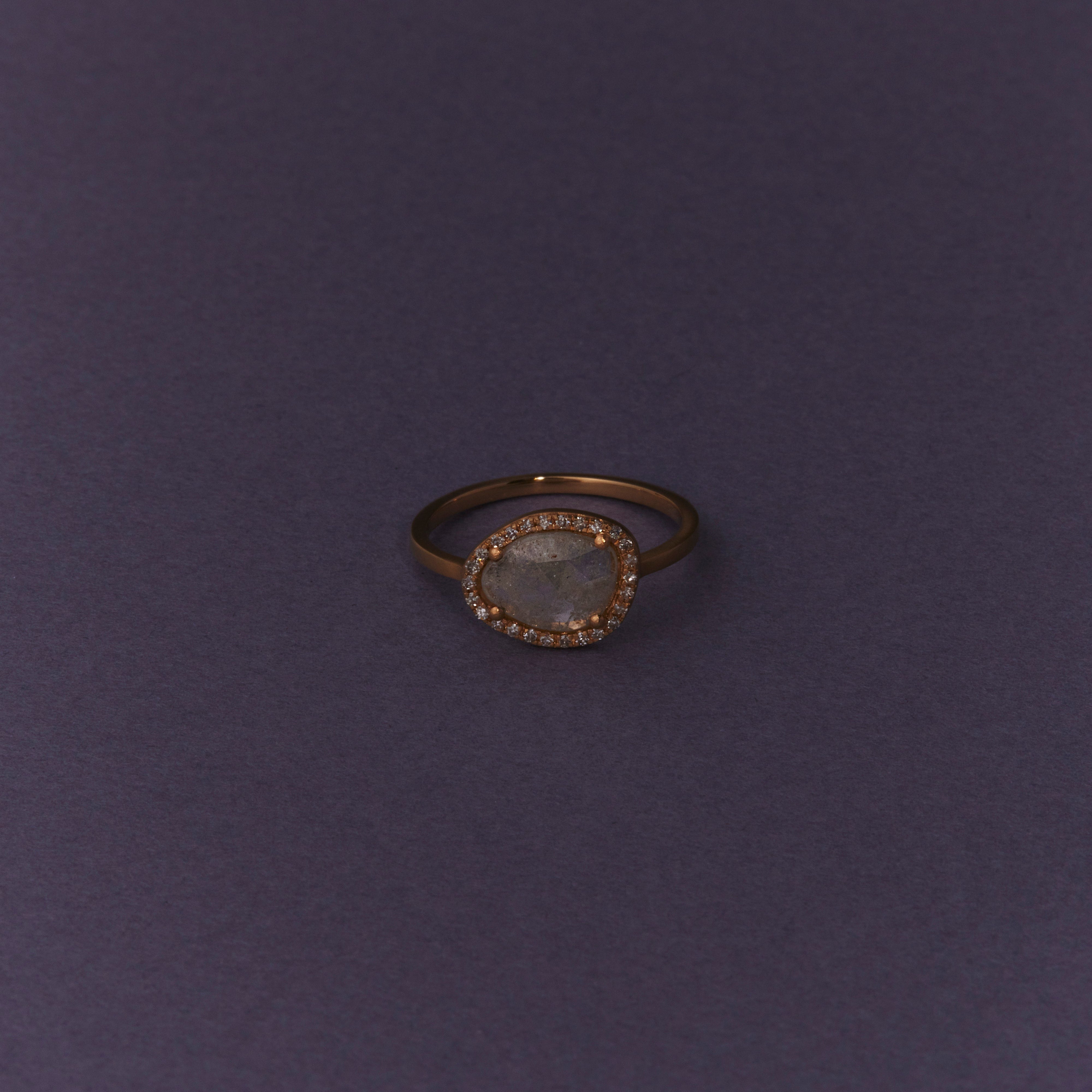 adlin hue / slice diamond リング 2262 Slice Diamond | K18YG One of a Elia Ring – Adlin Hue