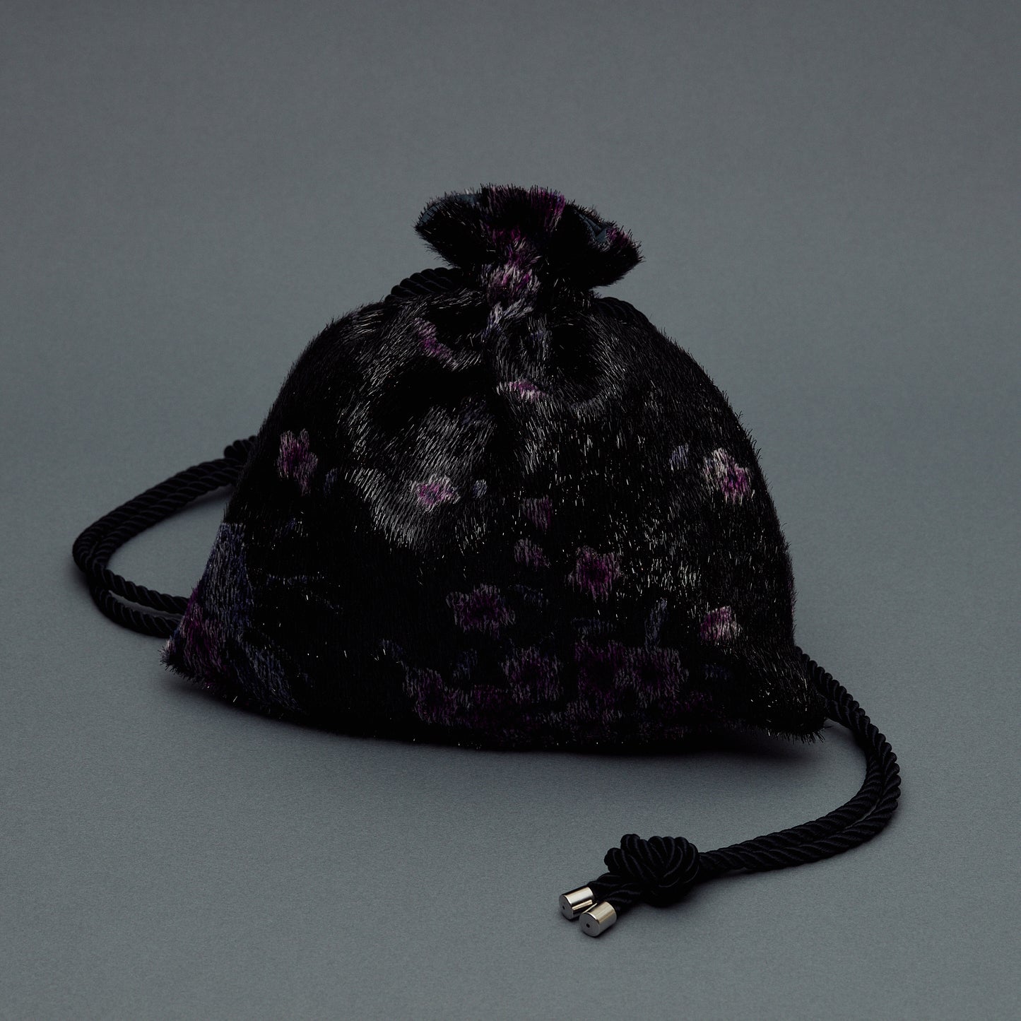 Chocho Velvet Purse | Purple Flower