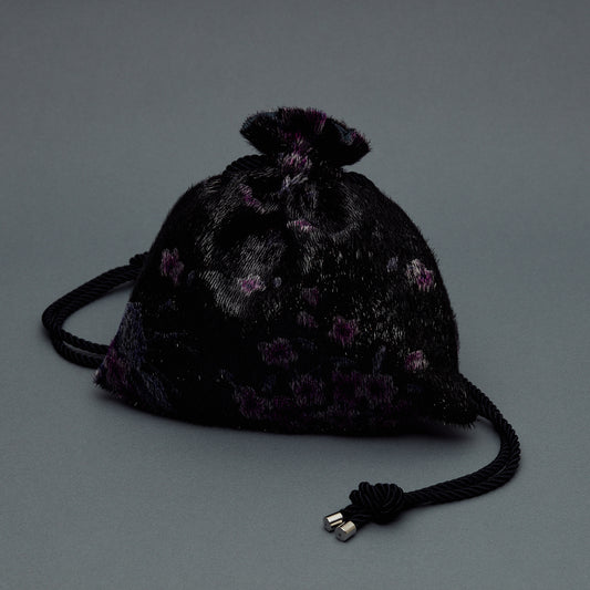 杣長 Velvet Purse | Purple Flower