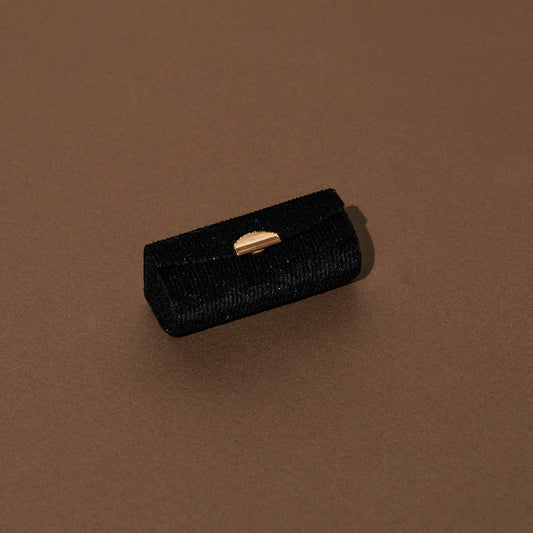 1523 Chocho Velvet Ring Case | Black Glitter
