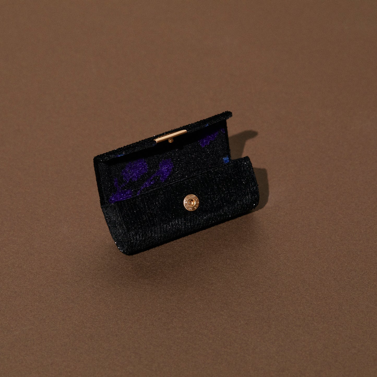 1523 Chocho Velvet Ring Case | Black Glitter