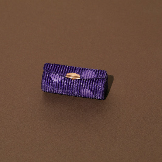 1525 Chocho Velvet Ring Case | Purple Glitter