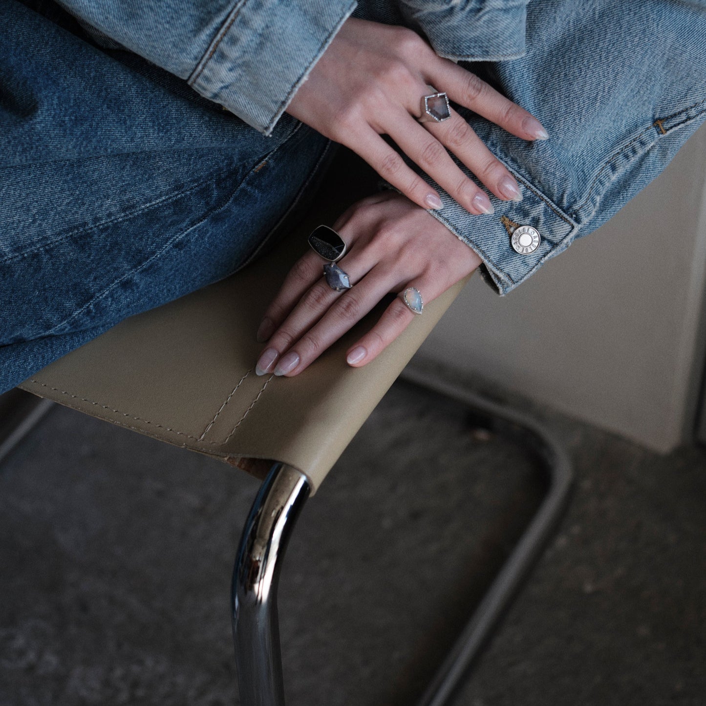 1631 Crystalized Onyx | One of a Kind Gimel Ring