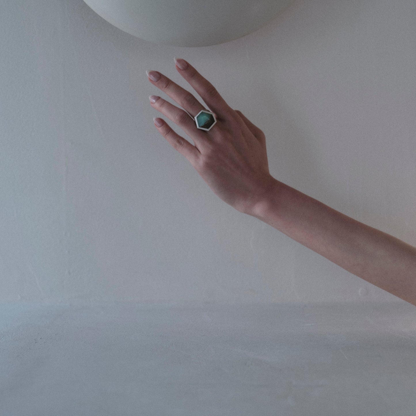 1656 Blue Opal | One of a Kind Mibu White Ring