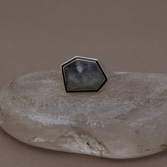 1653 Moss Aquamarine | One of a Kind Mib Black Ring