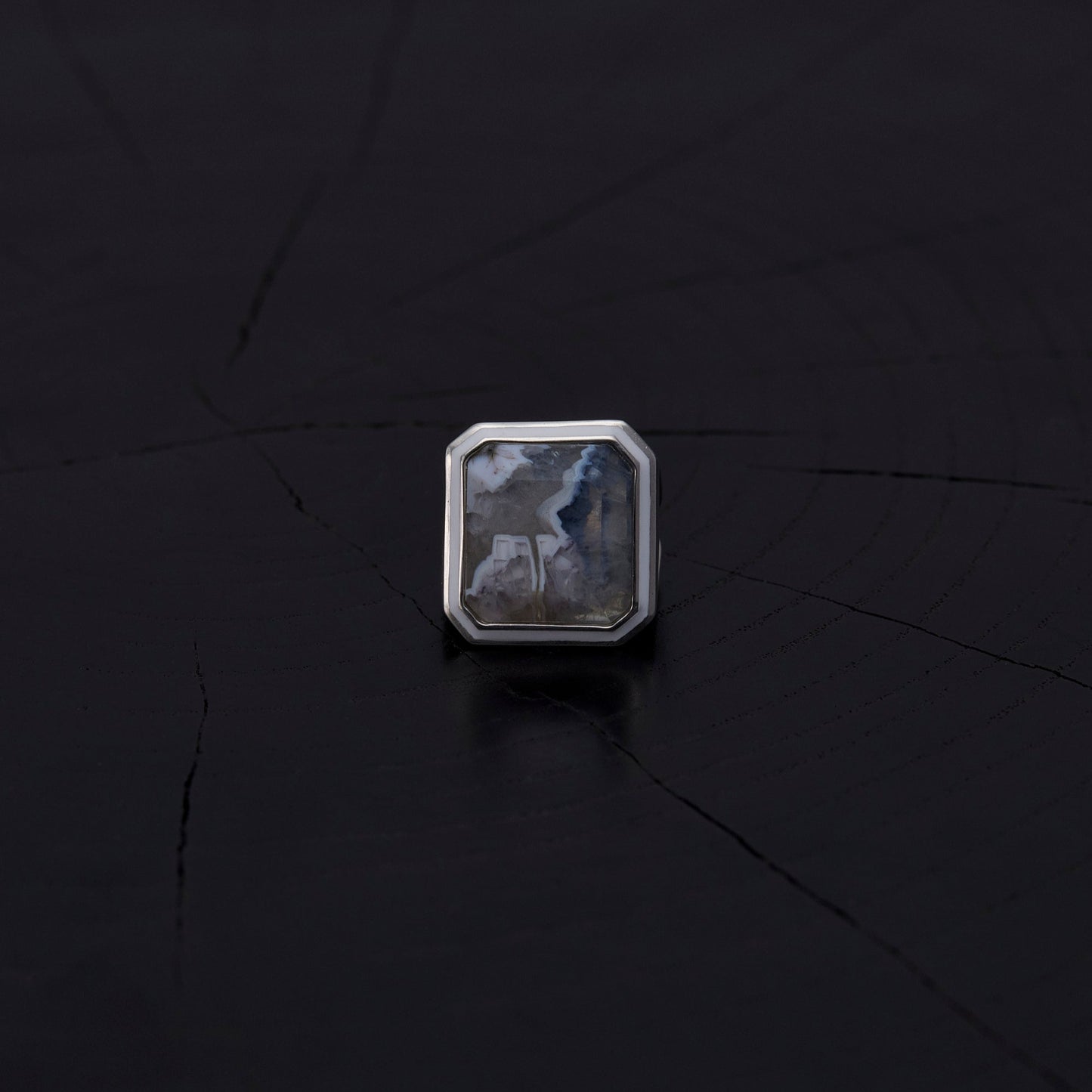 1657 Agate | One of a Kind Mibu White Ring