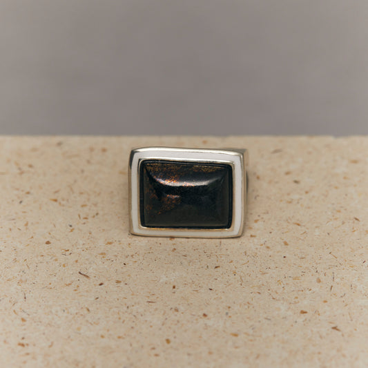 1775 Magnetite | One of a Kind Mibu White Ring