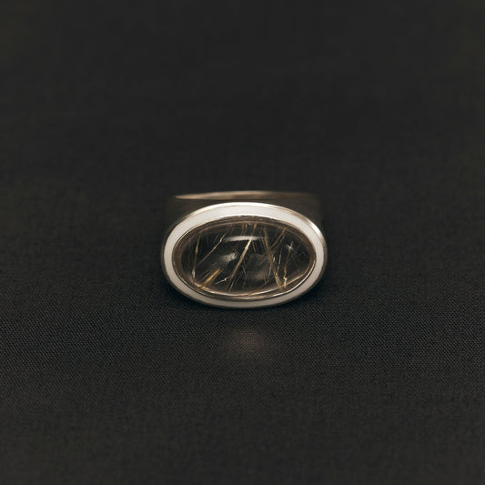 1829 Rutilated Quartz | Mibu White Ring