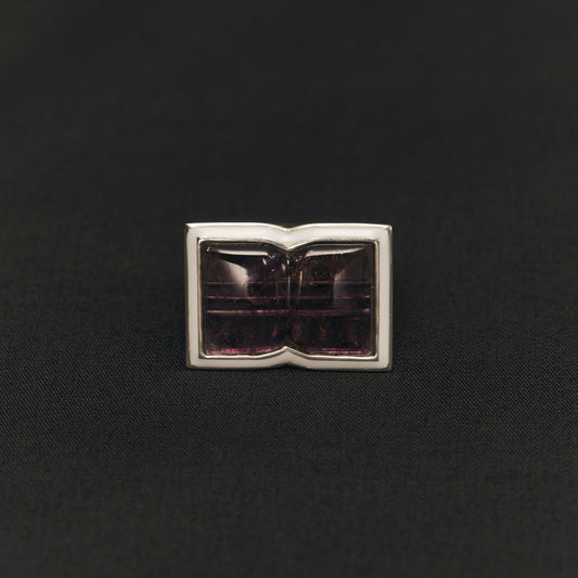 1828 Pink Tourmaline | Mibu White Ring