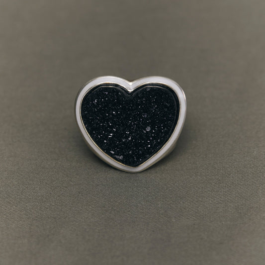 1774 Crystallized Onyx | One of a Kind Mibu White Ring