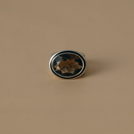 2507 Smoky Quartz | One of a Kind Mibu Black Ring