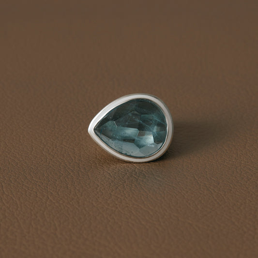 2514 Aquamarine | One of a Kind Mibu white Ring