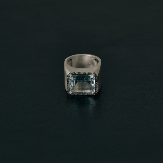 2478 Aquamarine | One of a Kind Minya Pinky Ring