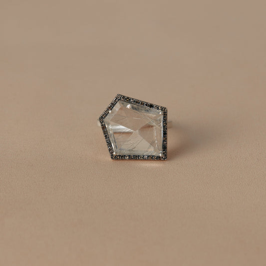2406 Silver Rutilated Quartz | One of a Kind Reni Ring