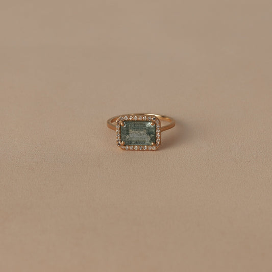2531 Moss Aquamarine | K18YG One of a Elia Ring