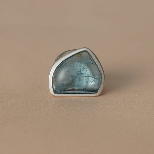 2516 Aquamarine | One of a Kind Mibu white Ring