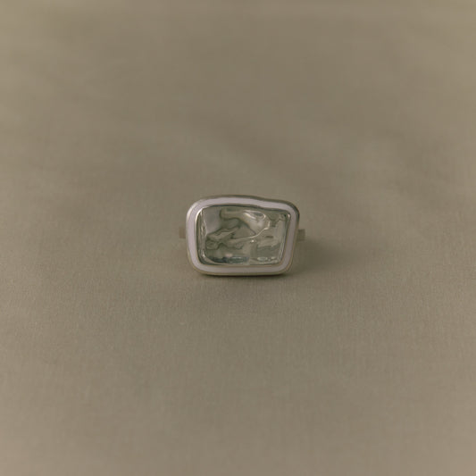 2932 Green Amethyst | One of Kind Zenin White Ring