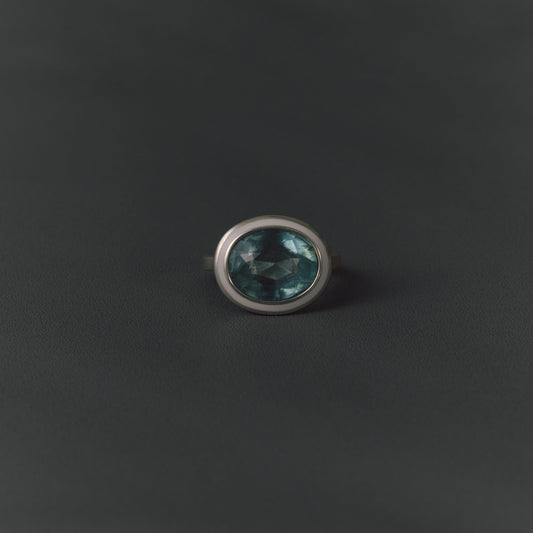 2934 Aquamarine | One of Kind Zenin White Ring