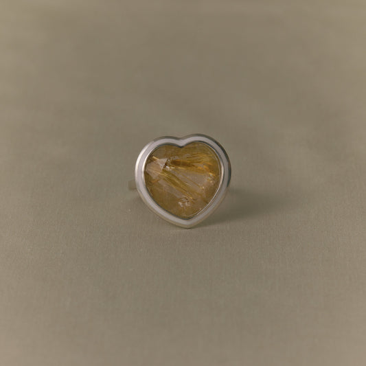 2938 Rutilated Quartz | One of Kind Zenin White Ring