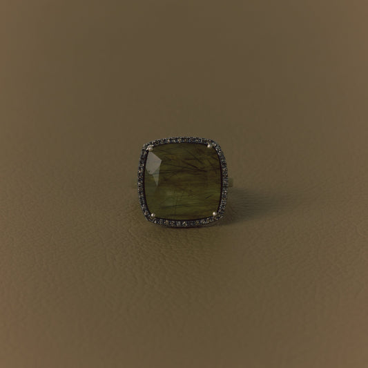 2975 Moss Rutile Quartz | One of Kind Reni Ring