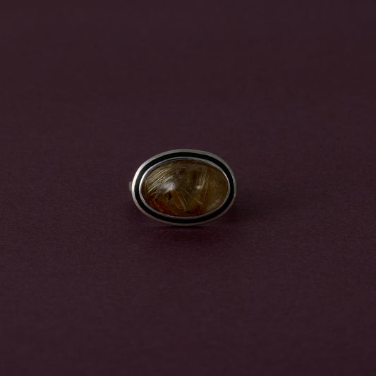 3267 Rutilated Quartz | One of a Kind Zenin Black Ring