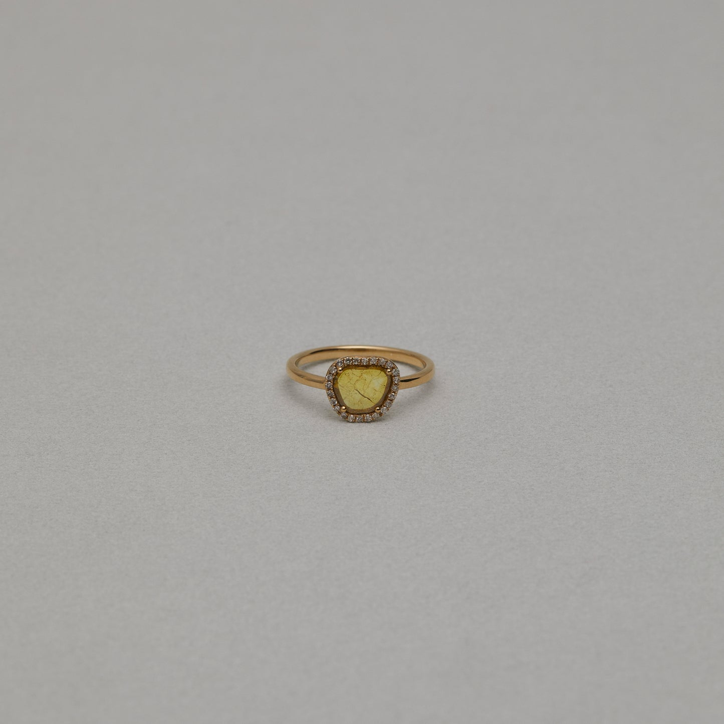 836 Yellow Slice Diamond | K18YG One of a Kind Elia Ring