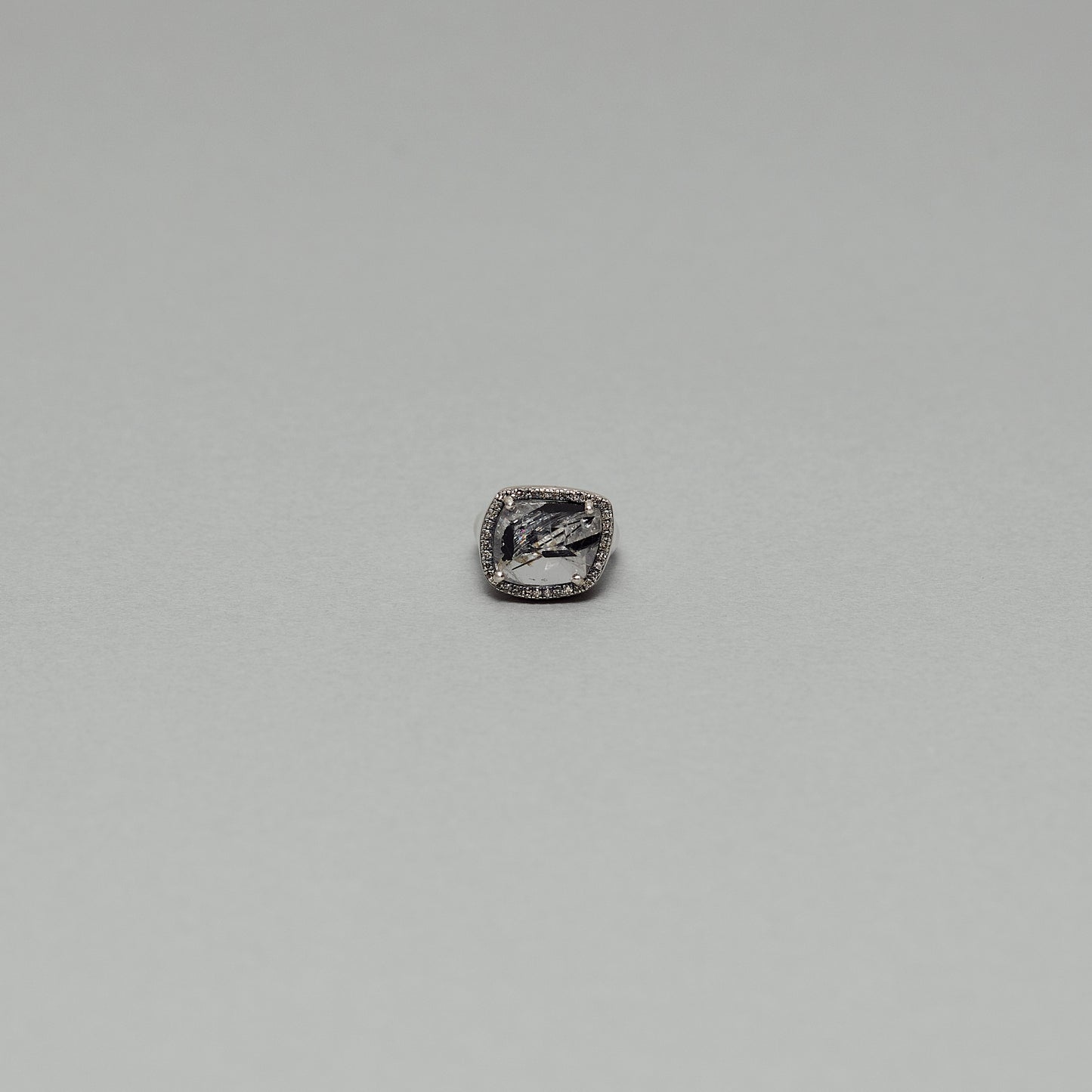 864 Rock Crystal with Tourmaline | One of a Kind Canan Pinky Ring