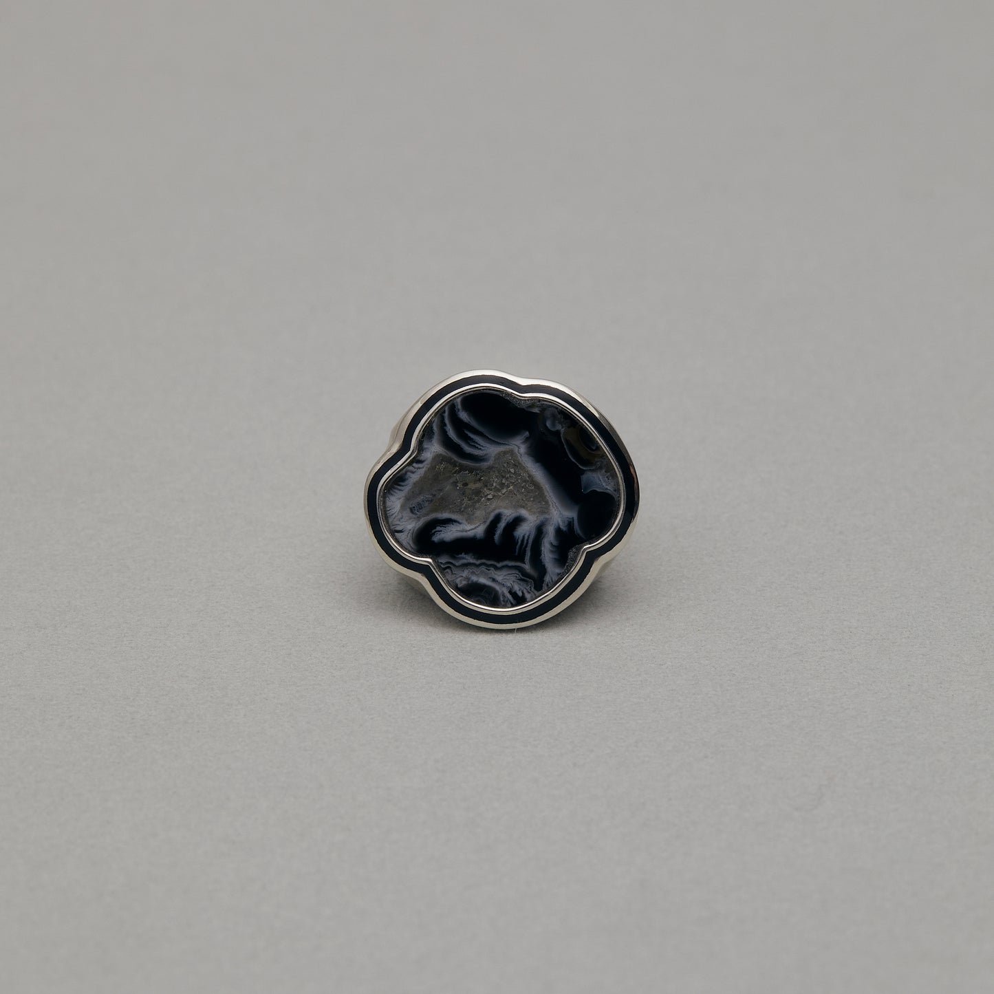 998 Crystalized Agate | One of a Kind Mibu Black Ring