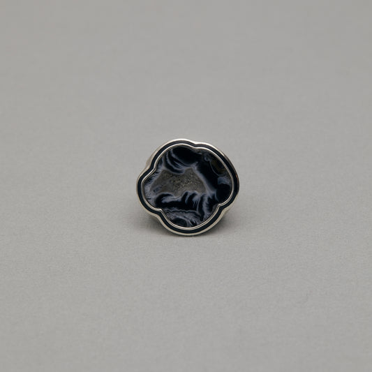 998 Crystalized Agate | One of a Kind Mibu Black Ring
