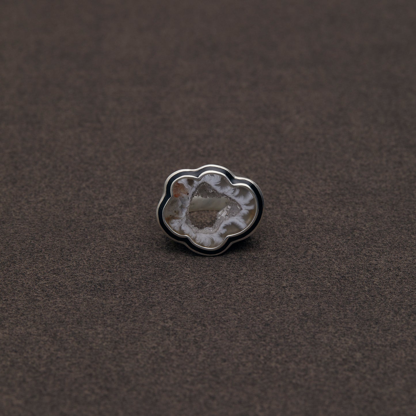 999 Crystalized Agate | One of a Kind Mibu Black Ring