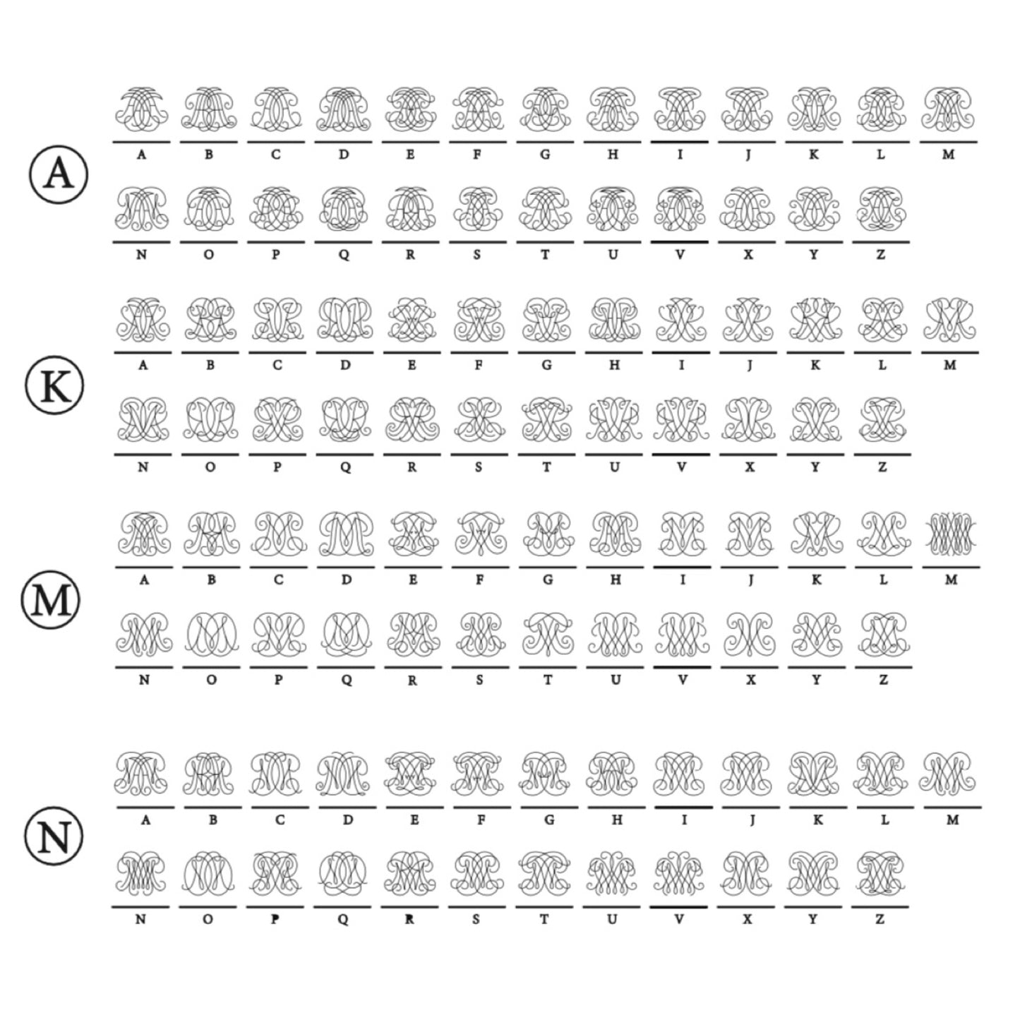 1667 Interlace Monogram Order Chram