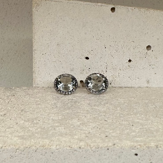 1896 Green Amethyst |Stud earrings