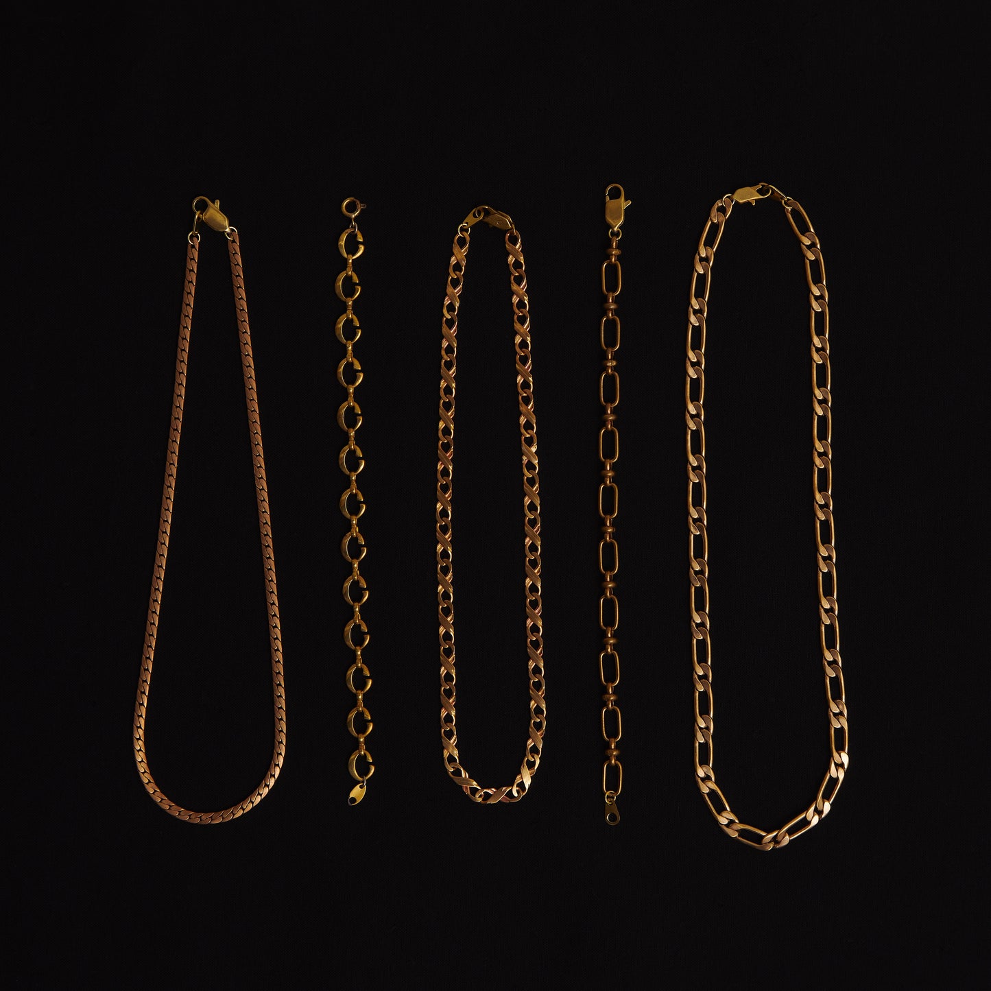 48 Vintage Flat Woven Snake Chain Necklace