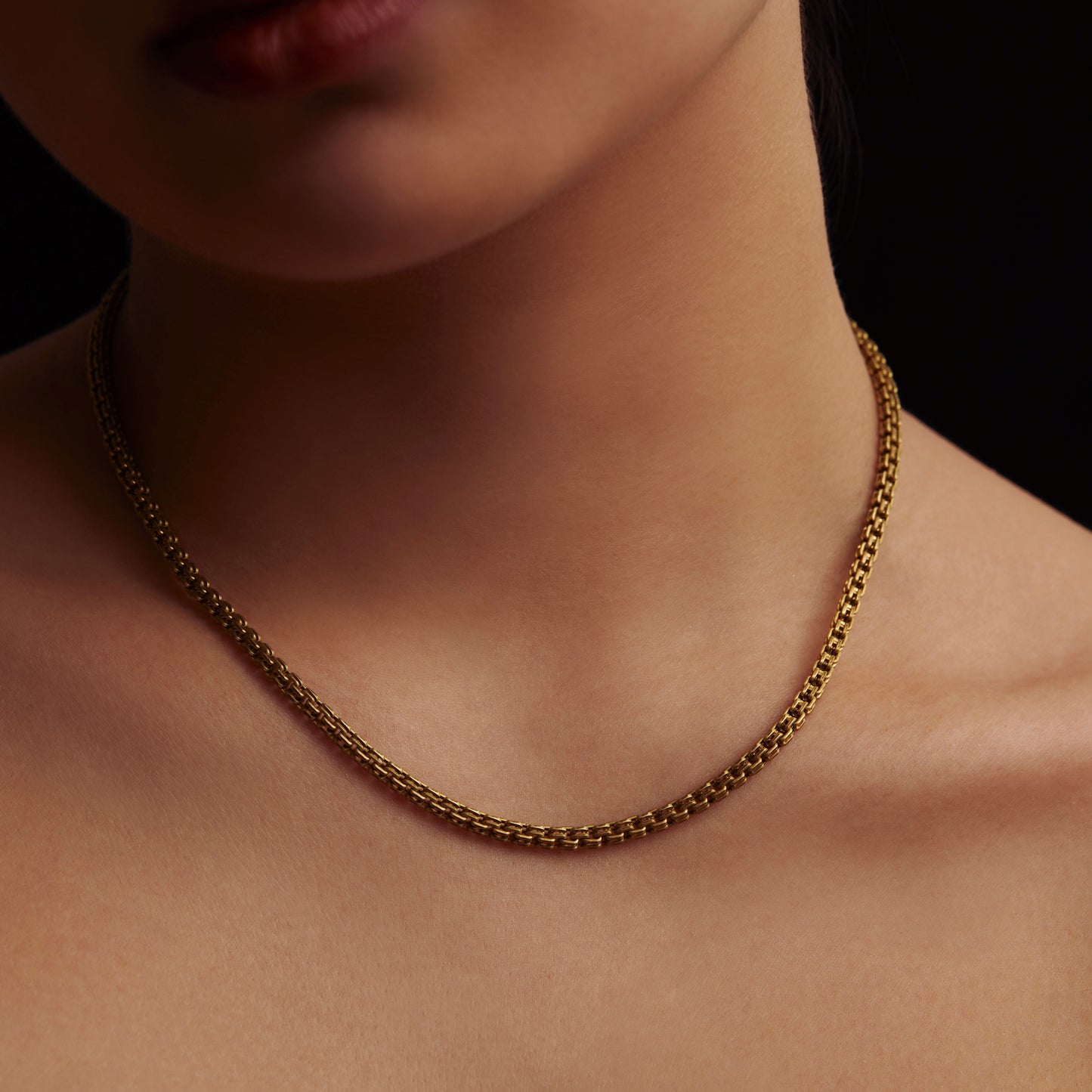 42 Vintage WovenTiny Box Chain Necklace