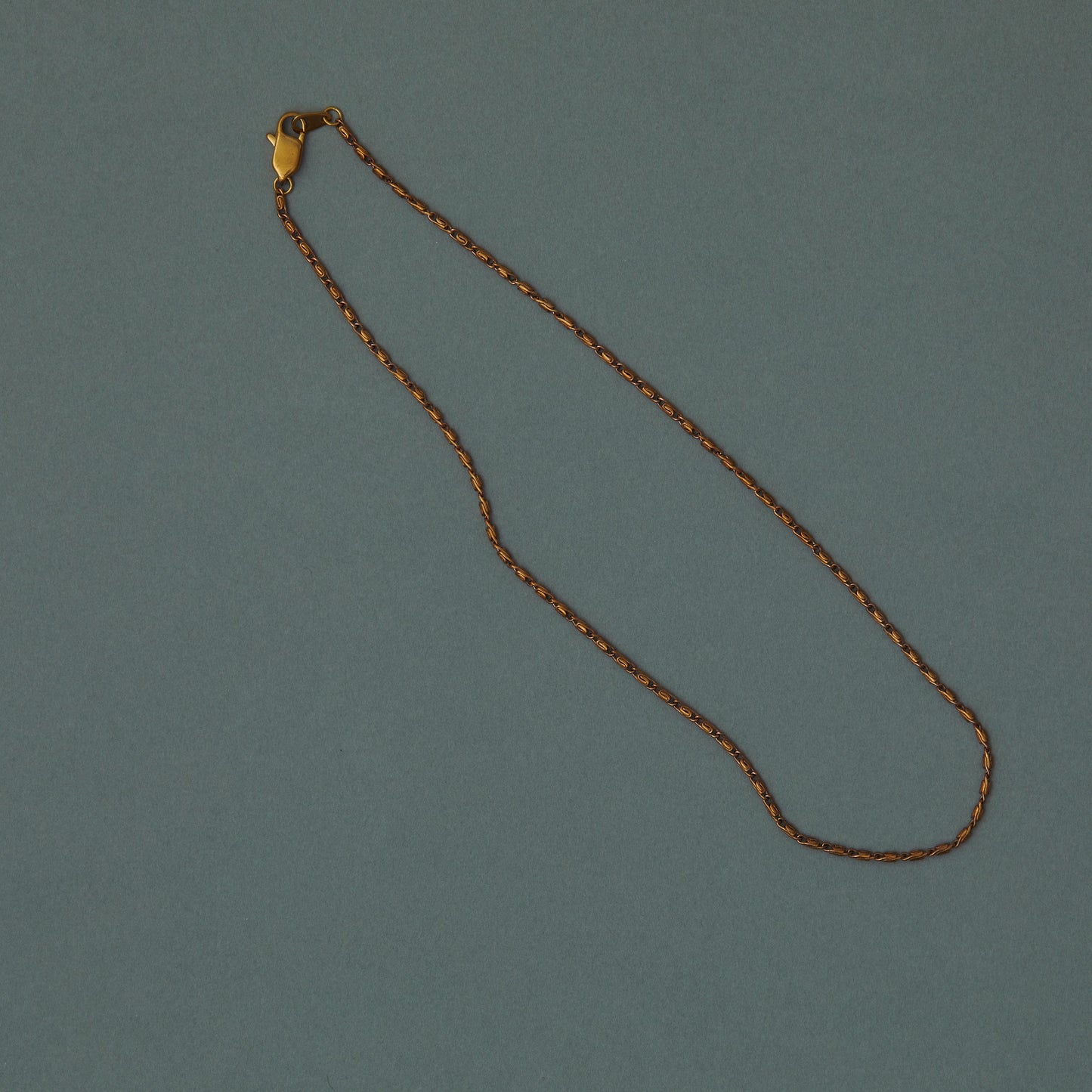 47 Vintage Tiny Braided bar Chain Necklace