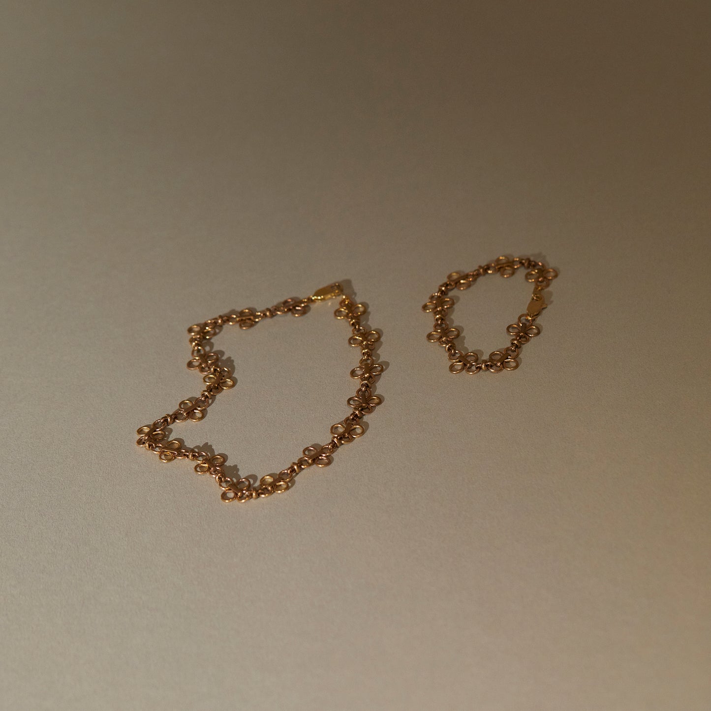 134 Vintage Lucky Clover Chain Bracelet
