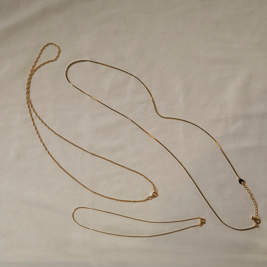 133 Vintage Skinny Cable Chain Necklace