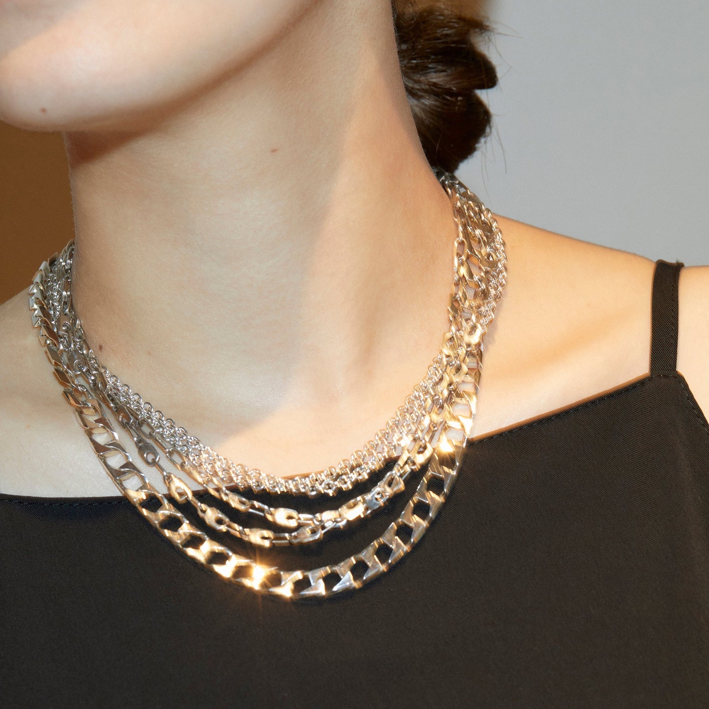 156 ‘70s Vintage Silver Chain Necklace