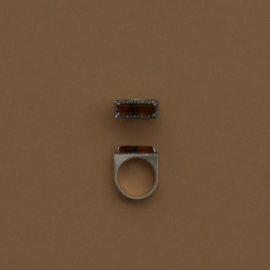 39 Amber Agate | Minya Pinky Ring