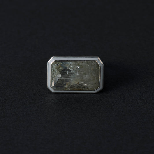 2048 Aquamarine | One of a Kind Mibu White Ring