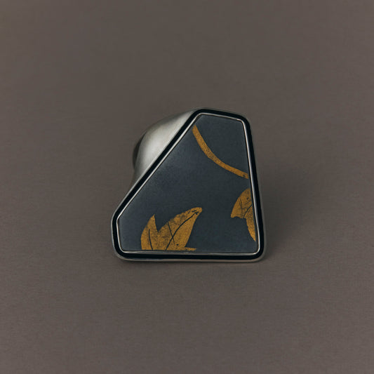 2216 Kutani porcelain 錦山窯 | One of a kind Mibu Black Ring