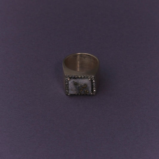 2281  Pyrite Agate | One of a Kind Minya Pinky Ring